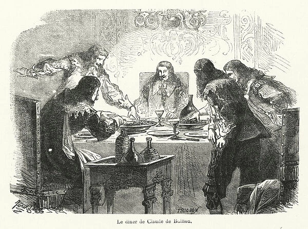 Le diner de Claude de Bullion (engraving)