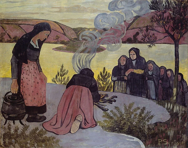 Le feu dehors ou Les Mammau, 1893 (oil on canvas)