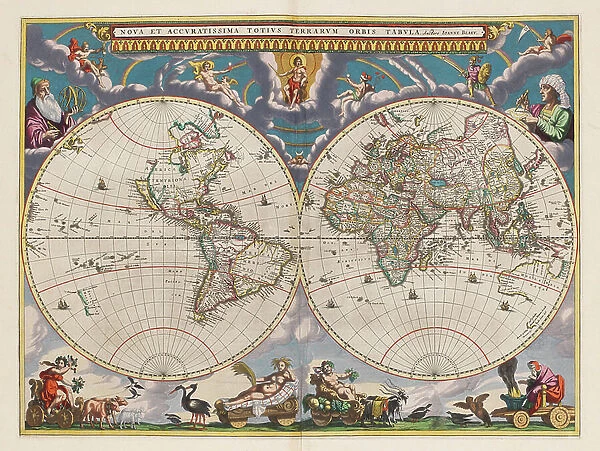 Le grand atlas, ou cosmographie Blauiane, en laquelle est exactement descritte le terre, la mer, et le ciel, vol.I, 1667 (print)