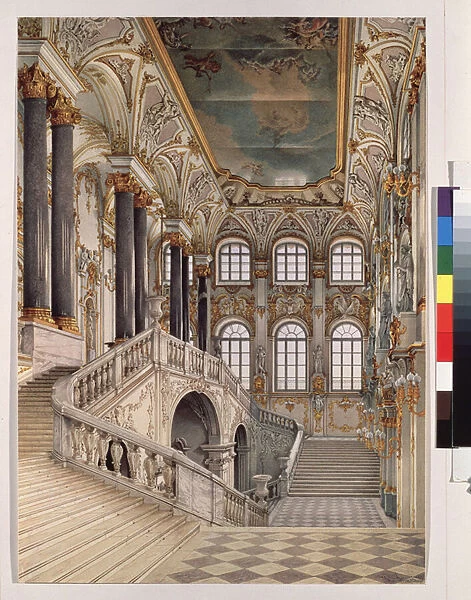 Le grand escalier du palais d Hiver de Saint Petersbourg, connu egalement comme l escalier des ambassadeurs ou escalier Jordan (The Grand Staircase of the Winter Palace)