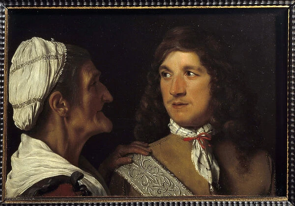 Le jeune homme et l entremeteuse Painting by Michael Sweert (Michiel Sweert