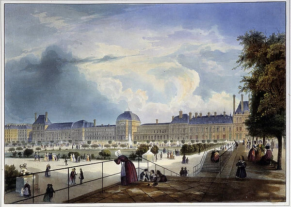 Le palais des Tuileries - in 'Paris en 1837'by Arnout