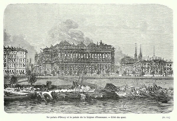 Le palais d'Orsay et le palais de la Legion d'honneur (engraving)