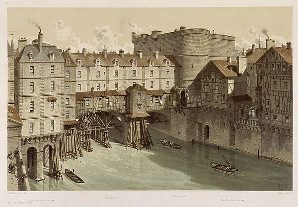 Le petit Chatelet et le petit pont, 1717 - in 'Paris since the 13th century to