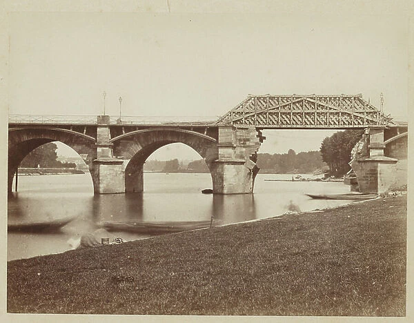 Le Pont de Saint Cloud After the Franco-Prussian War, 1871 (albumen print, glass negative)