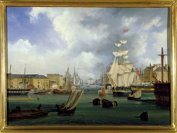 Le port du Havre, le Grand bassin, by Louis Garneray, sd. circa 1820, Oil on canvas, H