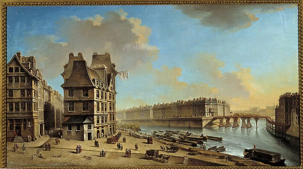 Le quai de la Greve, l ile Saint Louis et le Pont Rouge seen from the Place de Greve