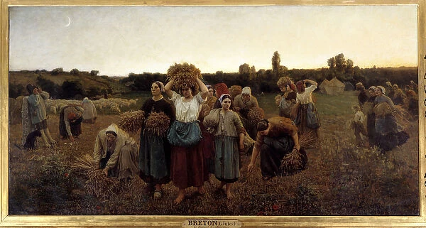 Le rappel des glaneuses Painting by Jules Breton (1827-1906) 1859 Sun