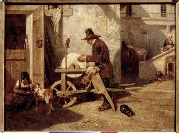 Le remouleur Painting by Alexandre Gabriel Decamps (1803-1860) 19th century Sun