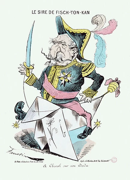 Le sire de Fisch-Ton-Kan, Caricature of Napoleon III, 1870 (engraving)