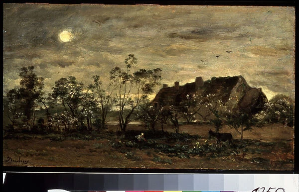 'Le soir tombant sur Honfleur en Normandie'(Evening in Honfleur) Peinture de Charles Francois Daubigny (1817-1878) 1870 Musee Pouchkine, Moscou