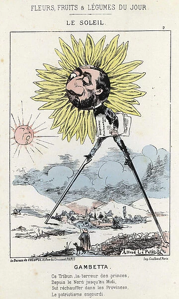 Le Soleil (sunflower): caricature on Gambetta (1838 - 1882) - ill