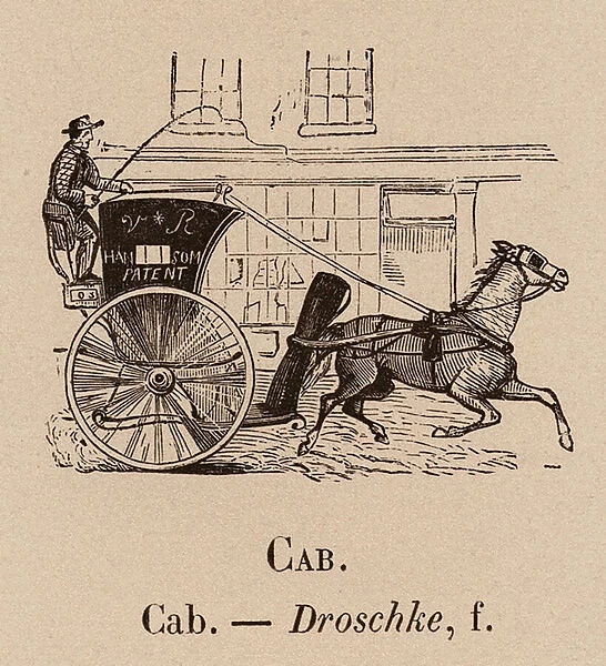 Le Vocabulaire Illustre: Cab; Droschke (engraving)