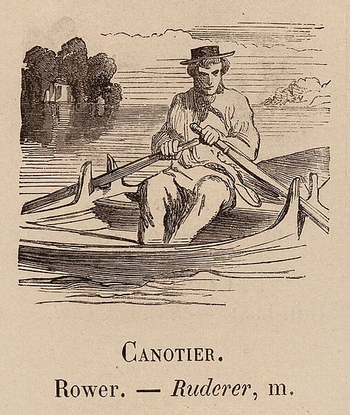 Le Vocabulaire Illustre: Canotier; Rower; Ruderer (engraving)