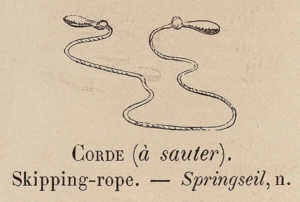 Le Vocabulaire Illustre: Corde (a sauter); Skipping-rope; Springseil (engraving)