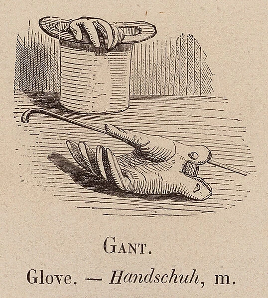 Le Vocabulaire Illustre: Gant; Glove; Handschuh (engraving)