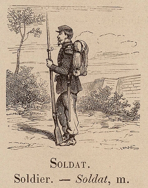 Le Vocabulaire Illustre: Soldat; Soldier (engraving)