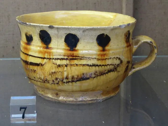 Framed Print : Lead-glazed earthernware mug Framed Print : Lead-glazed earthernware mug