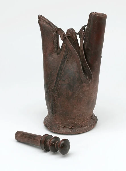 Leather Afghan waterbottle, 1842 circa (leather)