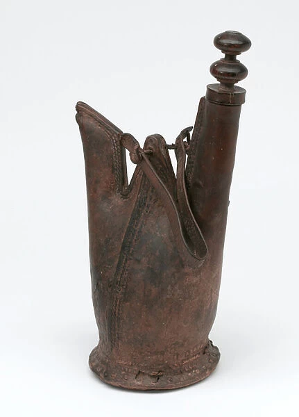 Leather Afghan waterbottle, 1842 circa (leather)