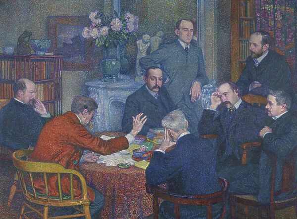 The Lecture by Emile Verhaeren (oil on canvas)