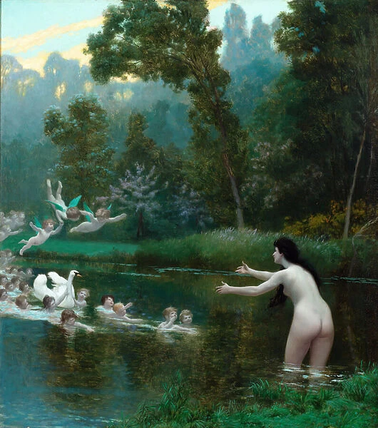Leda and the Swan, 1895 (oil on canvas)