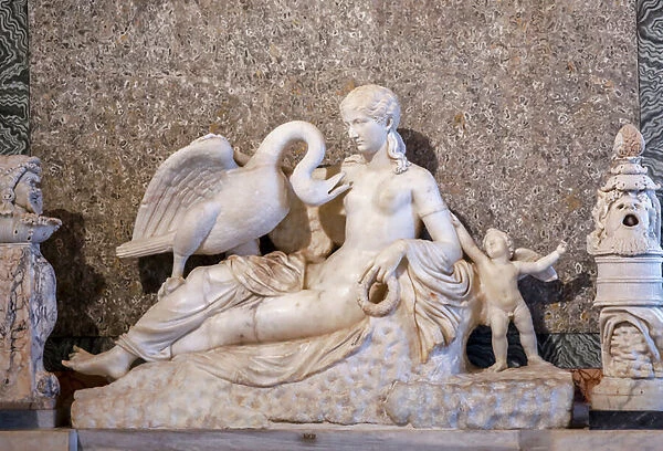 Leda and the swan with Eros, 200 - 230 (Parian and Luni marble)