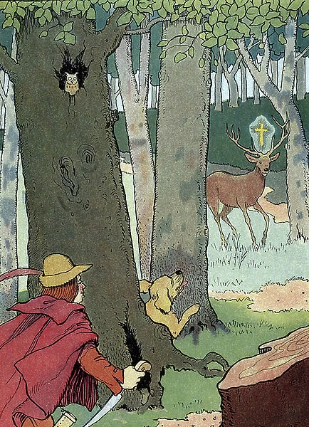 The legend of Saint Hubert's deer, 1926 (Illustration)
