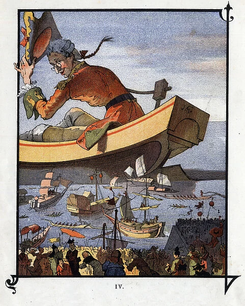 Lemuel Gulliver said goodbye to the Lilliputians. Illustration for '