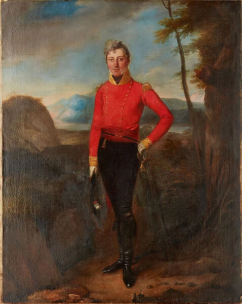 Full Length Portrait of a Field Officer in the British Infantry (oil on canvas)