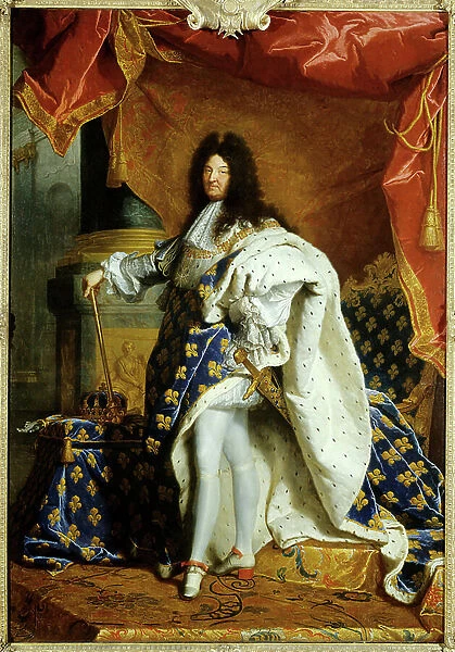 Full length portrait of the king Louis XIV, 1701 (oil on canvas)