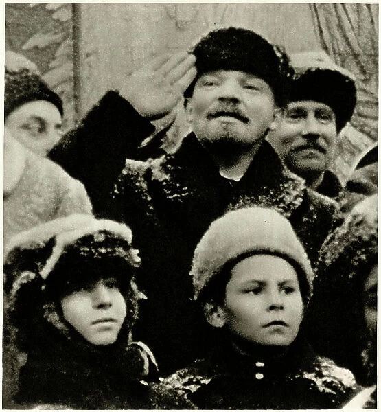 Lenin (Vladimir Ilyich Ulyanov said, 1870-1924) in 1919 during the celebration of the second anniversary of the Great Socialist Revolution of October 1917, Red Square, Moscow, image from the film