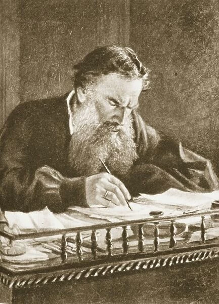 Leo Tolstoy (litho) (sepia photo)