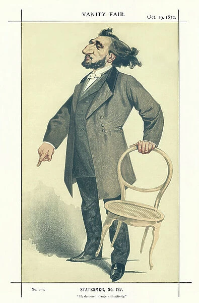 Leon Gambetta - portrait standing, 1872 (print)