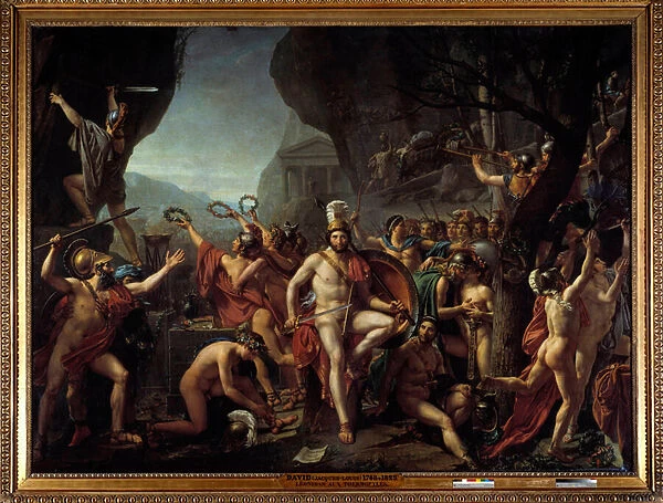 Leonidas to Thermopyls Episode of the Battle of the Thermopyls in 480 BC, 1814 (oil on canvas)