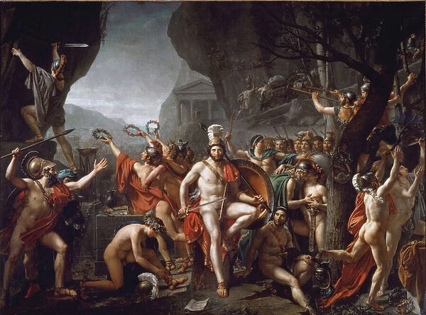Leonidas to Thermopyls Episode of the Battle of the Thermopyls in 480 BC - oil on canvas, 1814