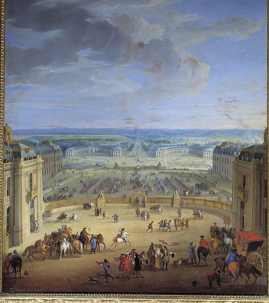 Les Ecuries seen from the castle of Versailles, taken from the marble courtyard