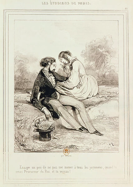 Les Etudians de Paris, 1839 (engraving)