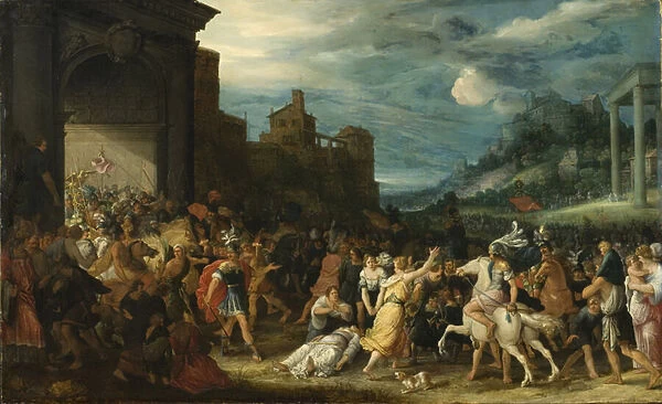 Les Horace entrent dans Rome - The Horatii Entering Rome, by Stalbemt, Adriaen