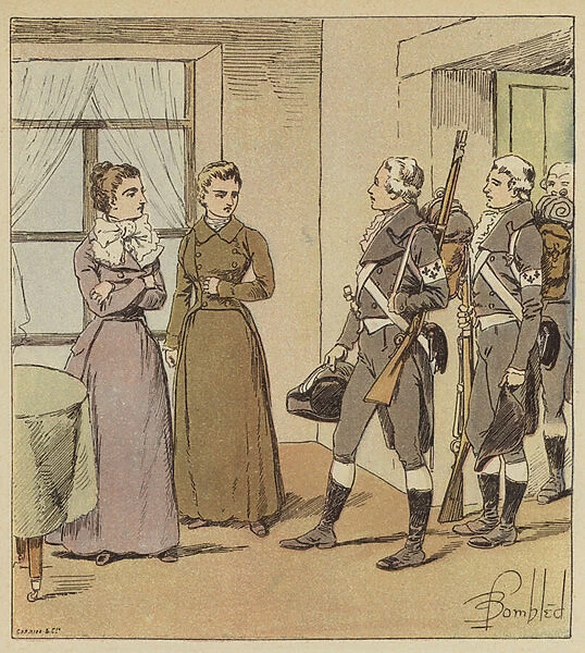 Les jeunes filles de Verdun et les soldats de l armee de Conde (colour litho)