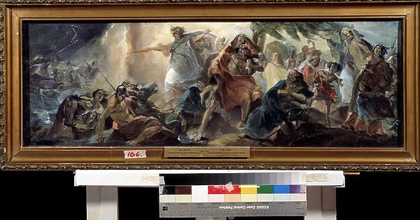 Les juifs traversant la Mer Rouge (The Israelites crossing of the Red Sea). Peinture de Nikolai Nikolayevich Ge (Gay) (1831-1894), huile sur toile, art russe. State Art Museum, Kharkov (Ukraine)