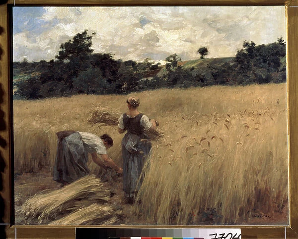 Les moissonneurs. (Reapers). Peinture de Leon Augustin Lhermitte (1844-1925). Art francais, realisme. Musee des Beaux Arts Pouchkine, Moscou