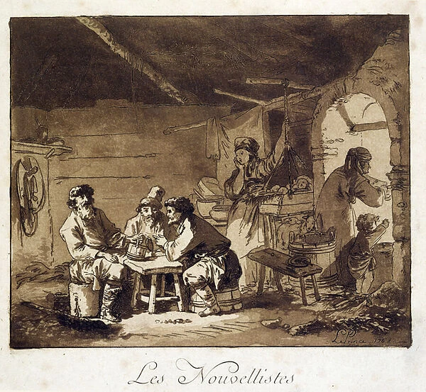Les Nouvellistes, 1768 (aquatint)