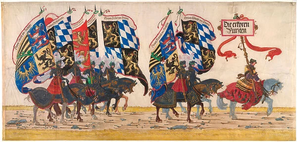 Les princes allemands (The German Princes) - Oeuvre de Albrecht Altdorfer (vers 1480-1538), crayon, encre et aquarelle, vers 1515 - Albertina, Vienna (Autriche)