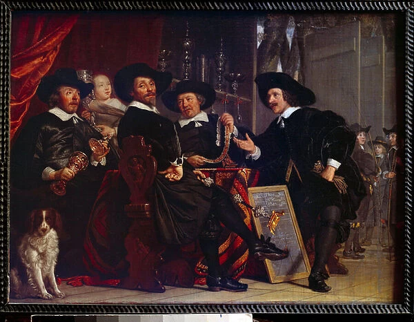 Les syndics des arbaletriers de San Sebastian a Amsterdam Painting by Bartholomeus Van