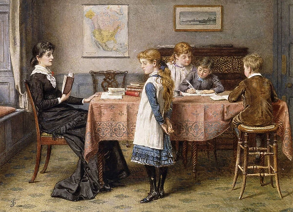 The Lesson, 1892 (pencil and watercolour)