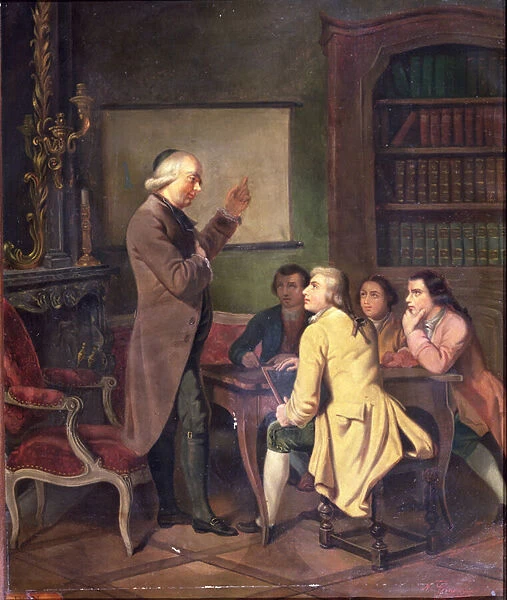 A Lesson with Abbe Charles Michel de l Epee (1712-89) after a painting by F