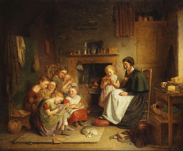 The Lesson, (oil on canvas)
