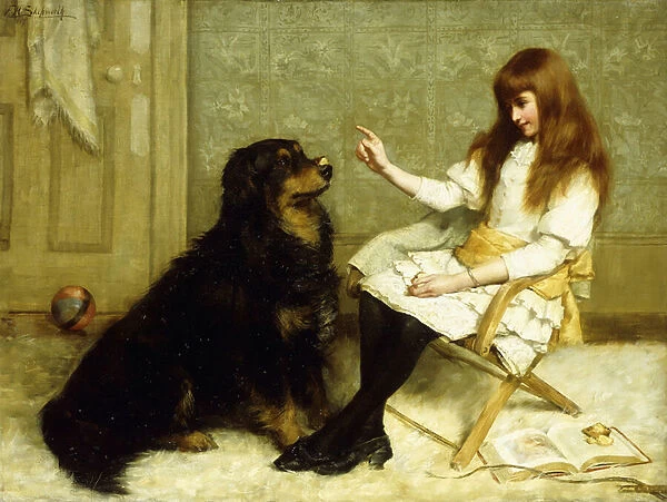 The Lesson, (oil on canvas)