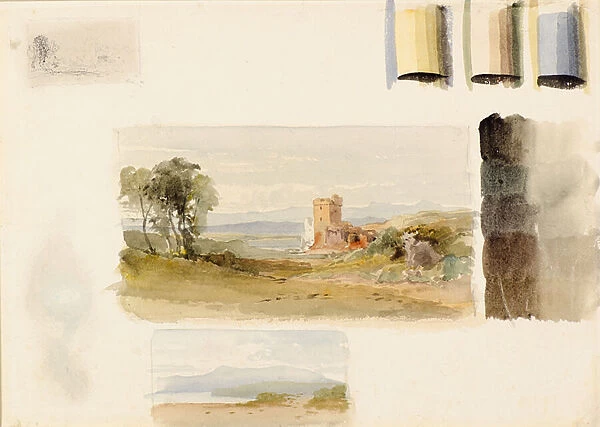 Lessons in Landscape Painting with Colour Scheme Indicated, 19th century (w  /  c & charcoal)